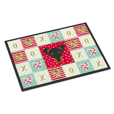 Carolines Treasures 24 x 36 in. Manchester Toy Terrier Love Indoor or Outdoor Mat CK5218JMAT